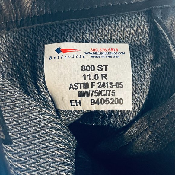NWT Belleville 800ST Waterproof Steel Toe Flight & Flight Deck Boots - Size 11